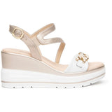 NeroGiardini Chain Ankle Strap Platform Wedge Sandal