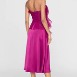 Theia Victoria Draped Rose Cocktail Dress