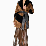 Elliatt Felicia Faux Fur Coat in Black & Brown