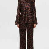 Naked Wardrobe Silk Boatneck Print Tie Top