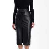 Karina Grimaldi Mona Vegan Leather Midi Skirt