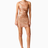 Elliatt Rhian Fitted Mini Dress in Rust