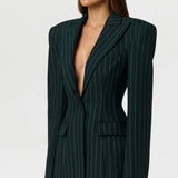 Naked Wardrobe Suiting Sculpt Pinstripe Blazer