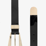 LAMARQUE Cairo Leather Belt in Black