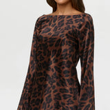 Naked Wardrobe Silk Boatneck Print Tie Top