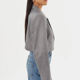 Harmina Leather Cropped Blazer