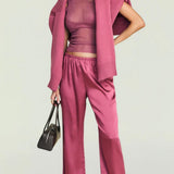 SEROYA Jori Ribbed Knit Tank in Sangria