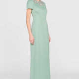 Theia Sorelia Floral Beaded Gown