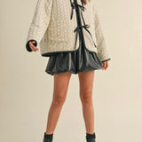 Polkadot Embroidered Quilted Jacket in Black