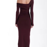 Karina Grimaldi Alex Maxi Dress in Merlot