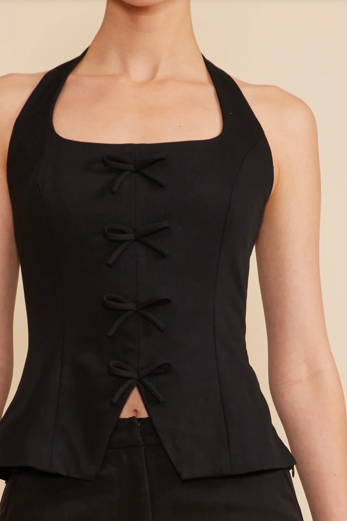 Clementine Halter Vest - Black