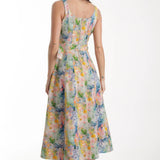 Karina Grimaldi Zyra Denim Print Dress