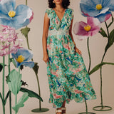 Azalea Midi Dress in Symphonic Ikat Bermuda