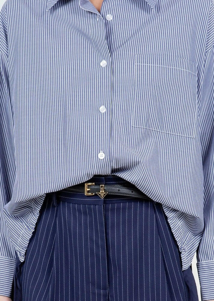 Tie Hem Detail Striped Shirt