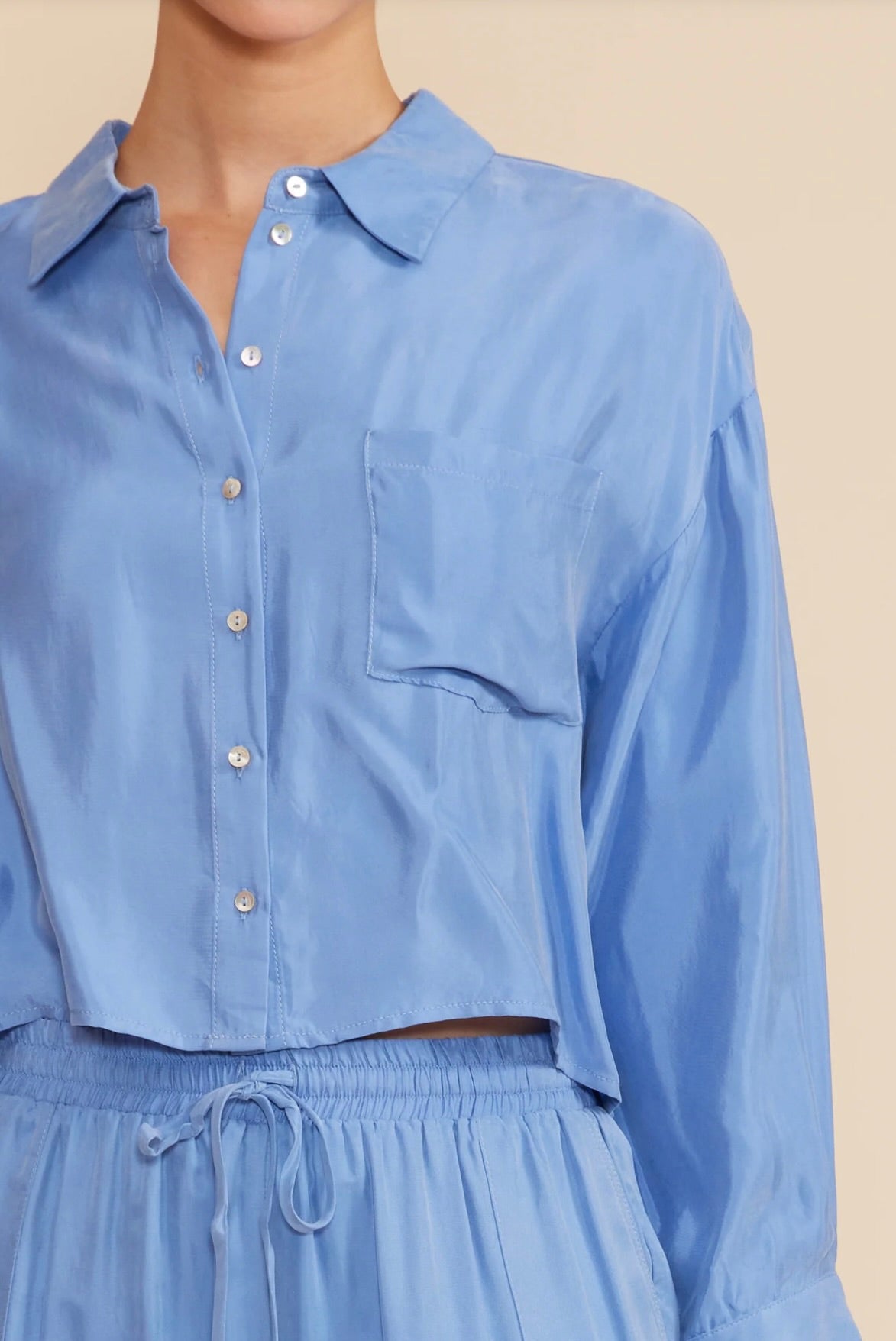 Baker Cargo Crop Top - Periwinkle