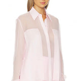 SANS FAFF Flore Silk Shirt in Blush Pink