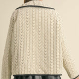 Polkadot Embroidered Quilted Jacket in Black