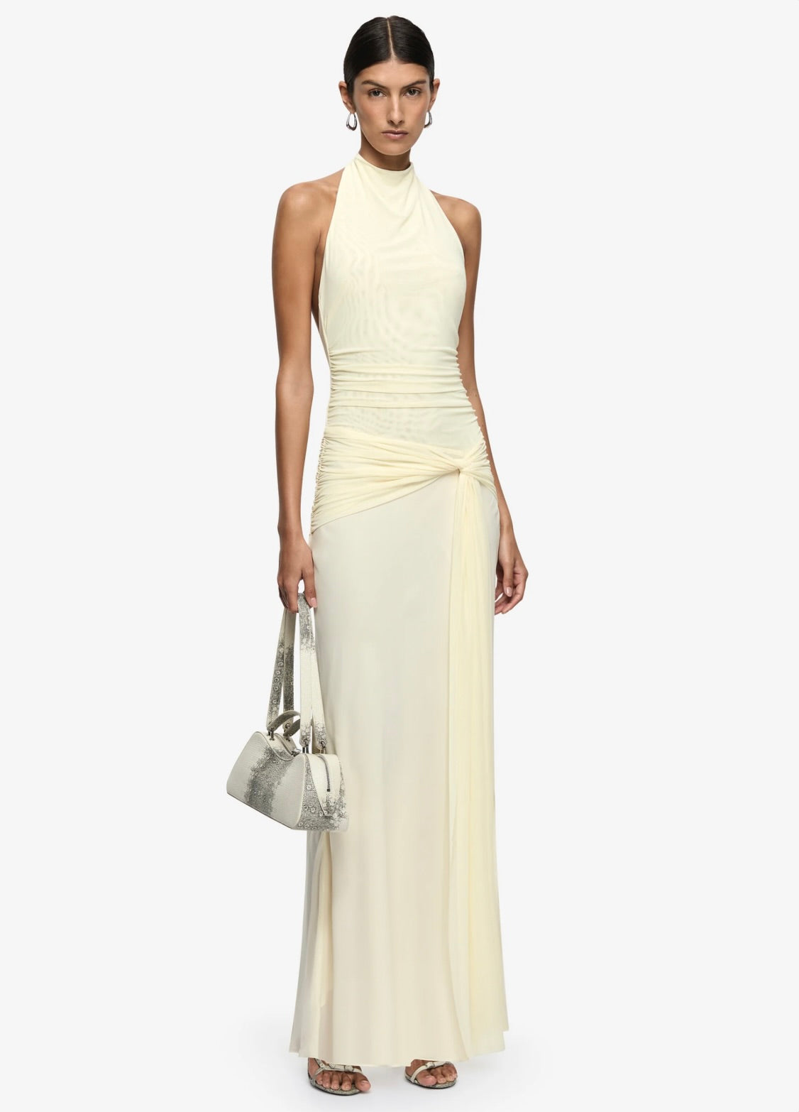 bec and bridge champagne silk dress Rent Bec & Bridge Malia Satin Maxi Dress