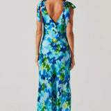 Allexina Satin Cowl Neck Midi Dress