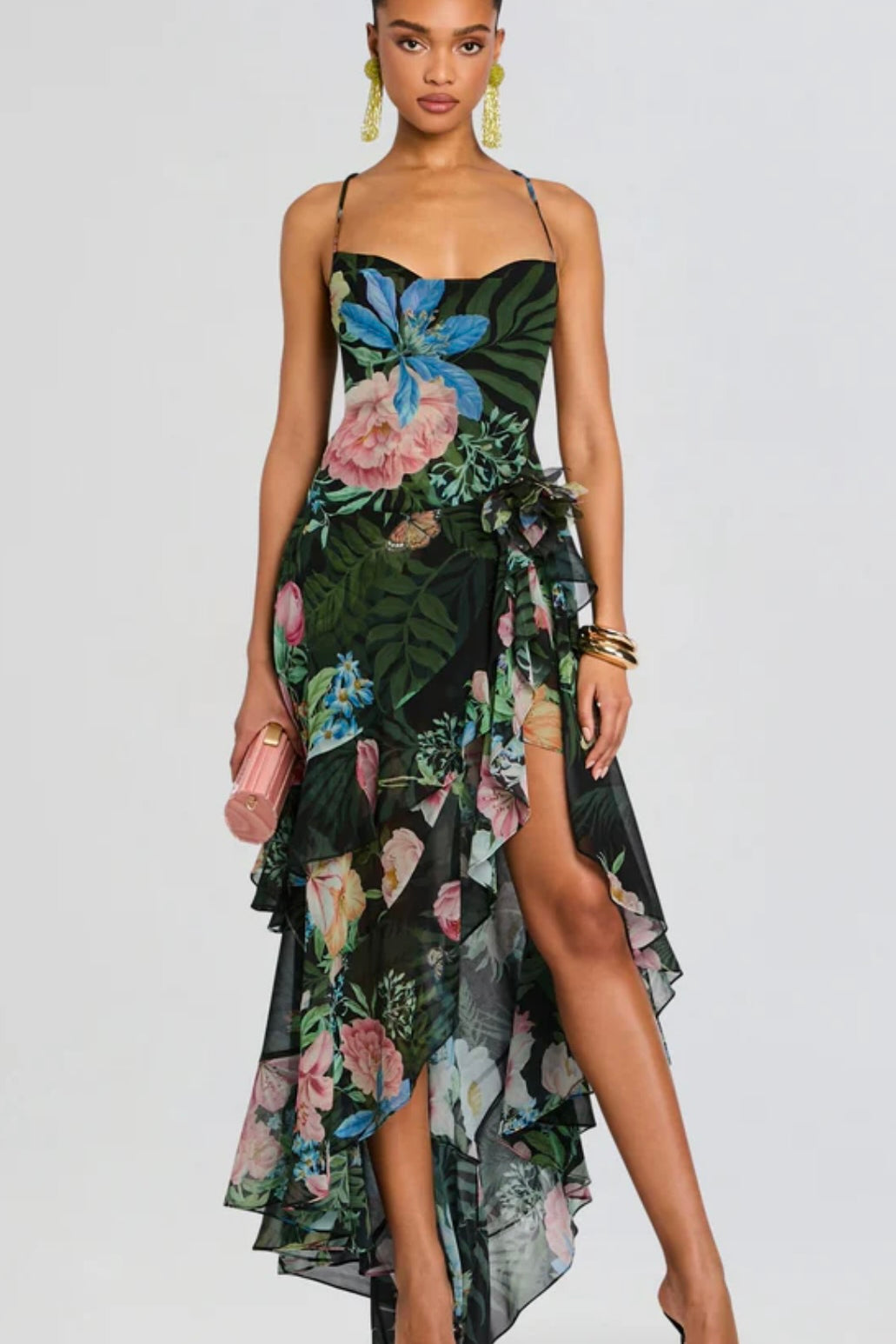 samara silk chiffon dress The Samara Satin Maxi Dress Blue