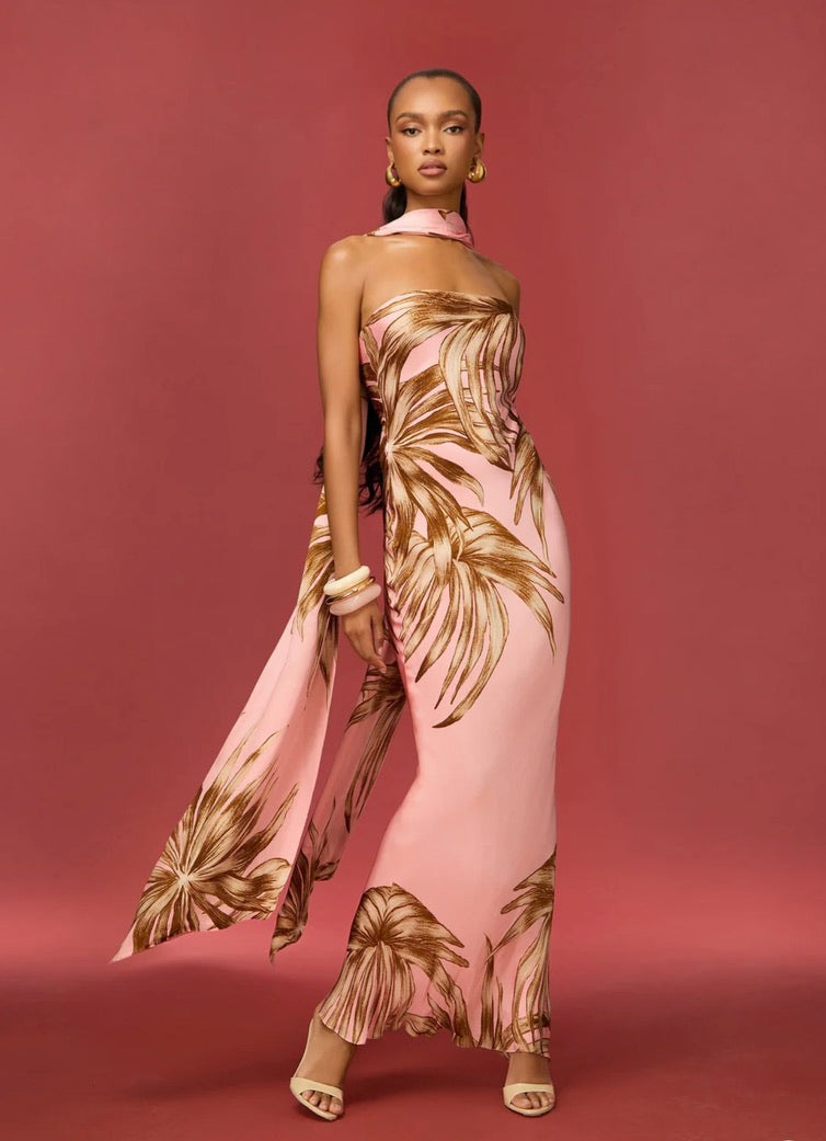 Rococo Sand Fawn Strapless Maxi Dress – Sierra Deene