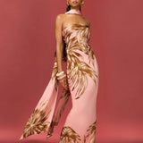 Rococo Sand Fawn Strapless Maxi Dress