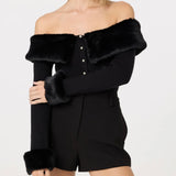 ASTR The Label Tabathia Faux Fur Trim Sweater