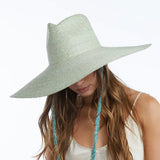 Wyeth Brie Wide Brim Wheat Straw Hat in Sage