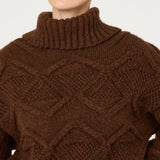 ASTR the Label Janeth Diamond Knit Turtleneck Sweater