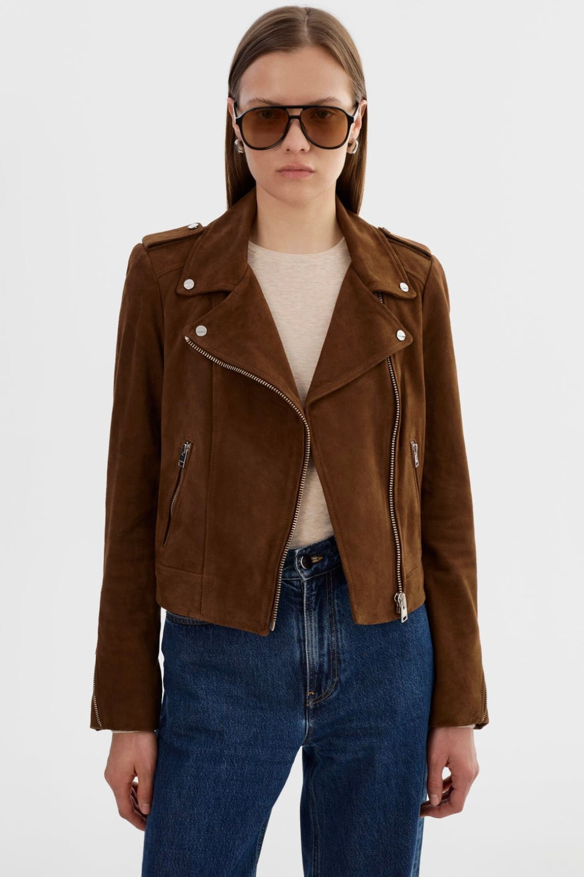 LAMARQUE Donna Suede Biker Jacket