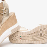 NeroGiardini Bungee Platform Wedge Sandals in Gold