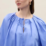 Yara Poplin Bubble Top in Bluebell