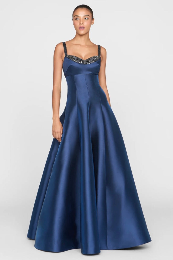 Theia Alba Peek A Boo A Line Gown