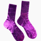 One Ribbed Laminated Metallic Socks