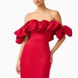 Elliatt Lucetta Off Shoulder Gown in Red