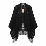 Scandal Italy Fringe Shawl in Black