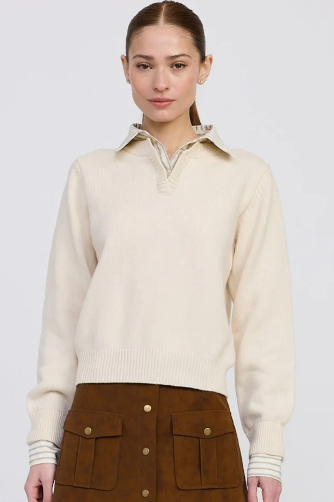 En Saison Azra Mixed Media Sweater