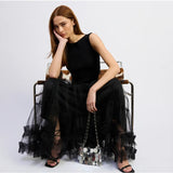 En Saison Darcy Mixed Media Maxi Dress