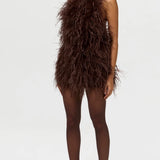 Naked Wardrone Feather Open Back Mini Dress