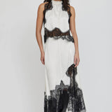 Third Form Visions Lace Hankerchief Skirt in Ivory & Black