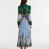 SALONI Jacqui B Dress in Saffier Trellis