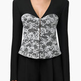 Naked Wardrobe Stretch Lace Inset Blazer