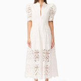 Carli Midi Shirt Dress in Ivory