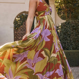 Blythe Floral Plisse Midi Dress