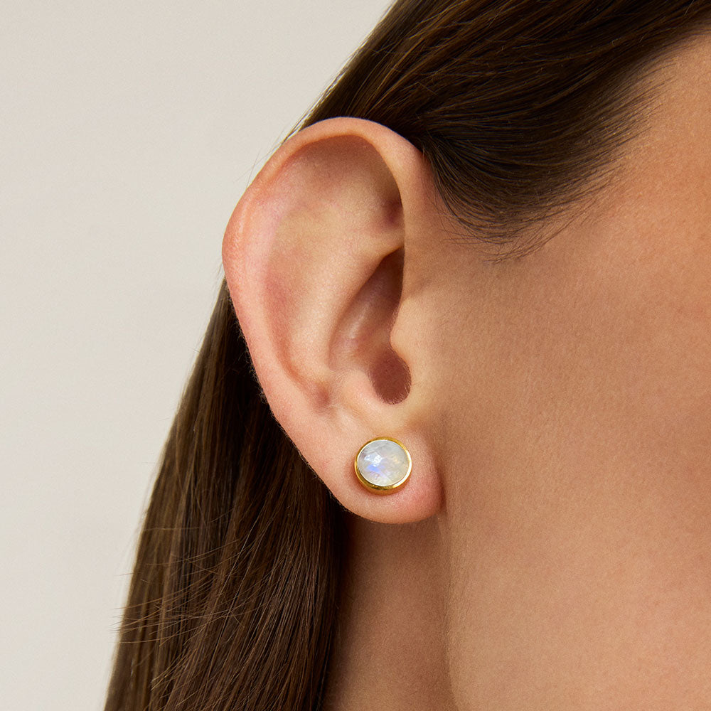 Rainbow Moonstone Midi Signature Knockout Studs