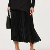 ASTR The Label Deaile Contrast Layered Pleated Skirt