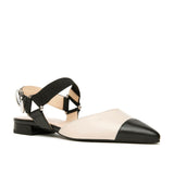 NeroGiardini Pointed-Toe Flats in Black Beige