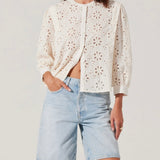 Savanna Eyelet Button Up Top