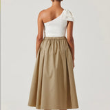 Laila Ruched Detail Midi Skirt