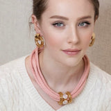 Lusso Pink Silk Choker Necklace